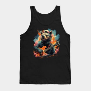 Wild Boar Playing Guitar Tank Top